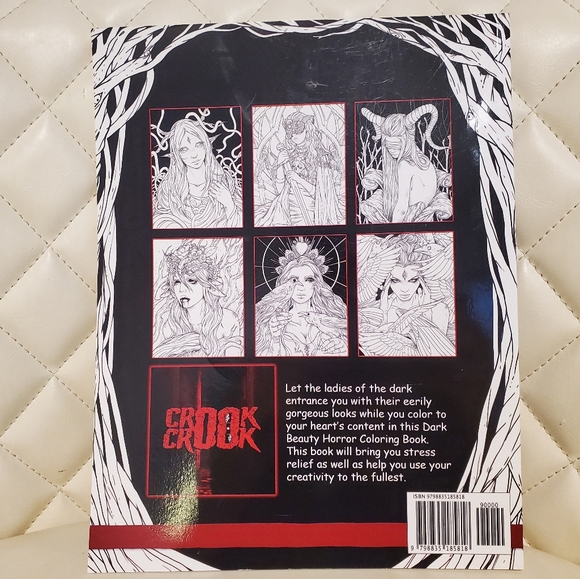 Dark Beauty Gothic Adult Coloring Book Horror Coloring Pages NWT - Picture 2 of 3
